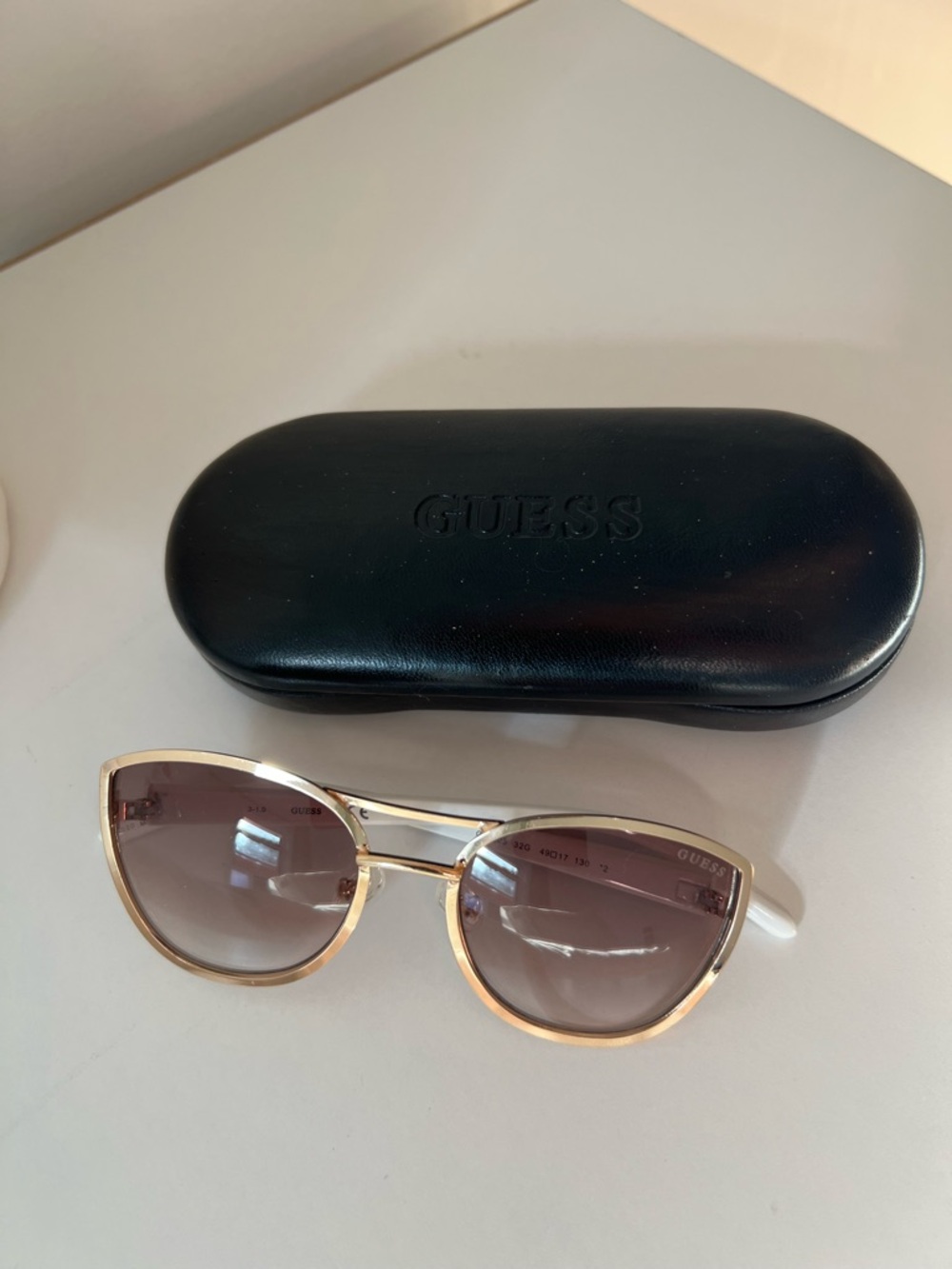 Guess Gold Frame Sunglasses with Brown Gradient Lenses